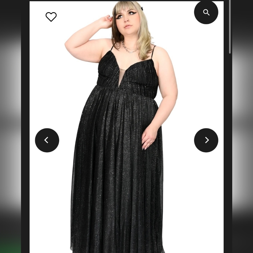 Elegant Black Glitter Gown